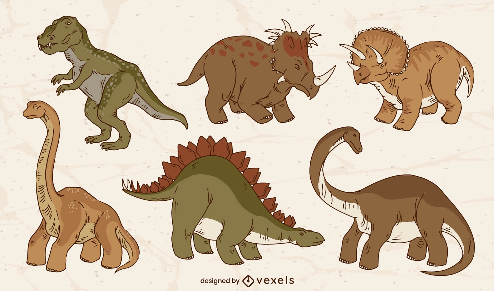 Conjunto pré-histórico de animais de dinossauro