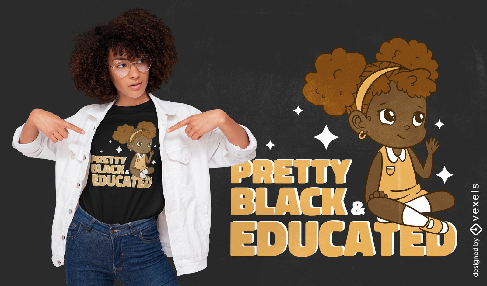 Niedliches T-Shirt-Design für schwarze Mädchen