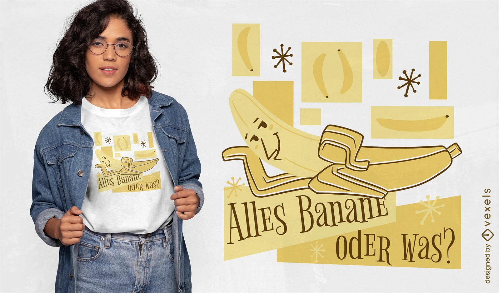 Entspanntes Bananen-T-Shirt-Design