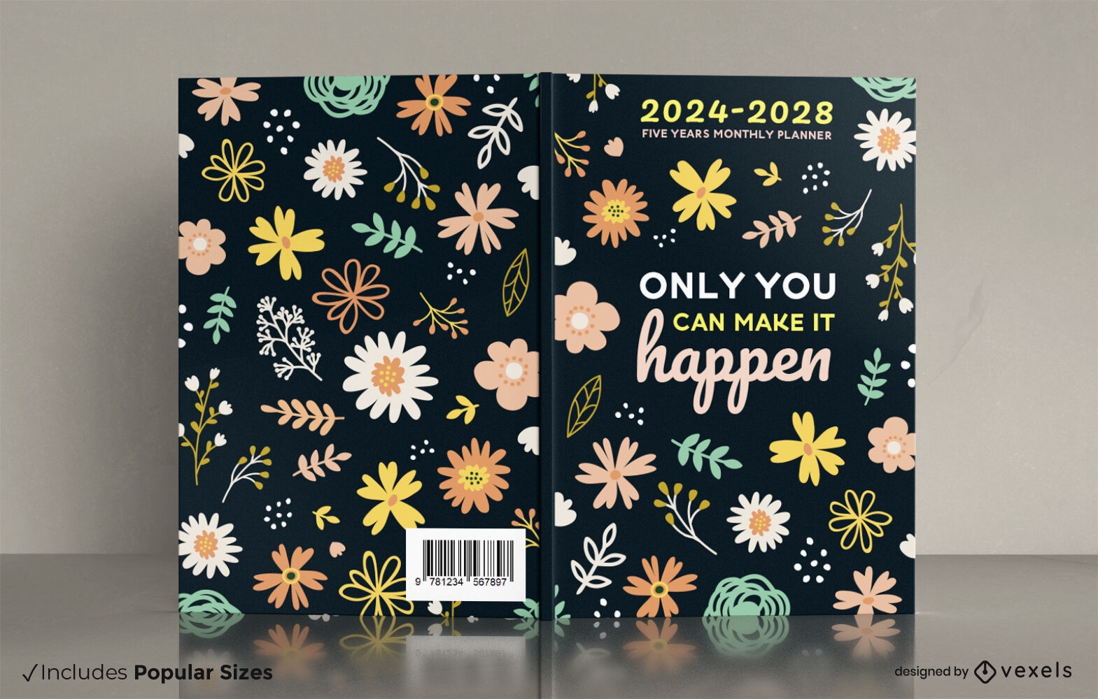 Flowers and plants book cover design