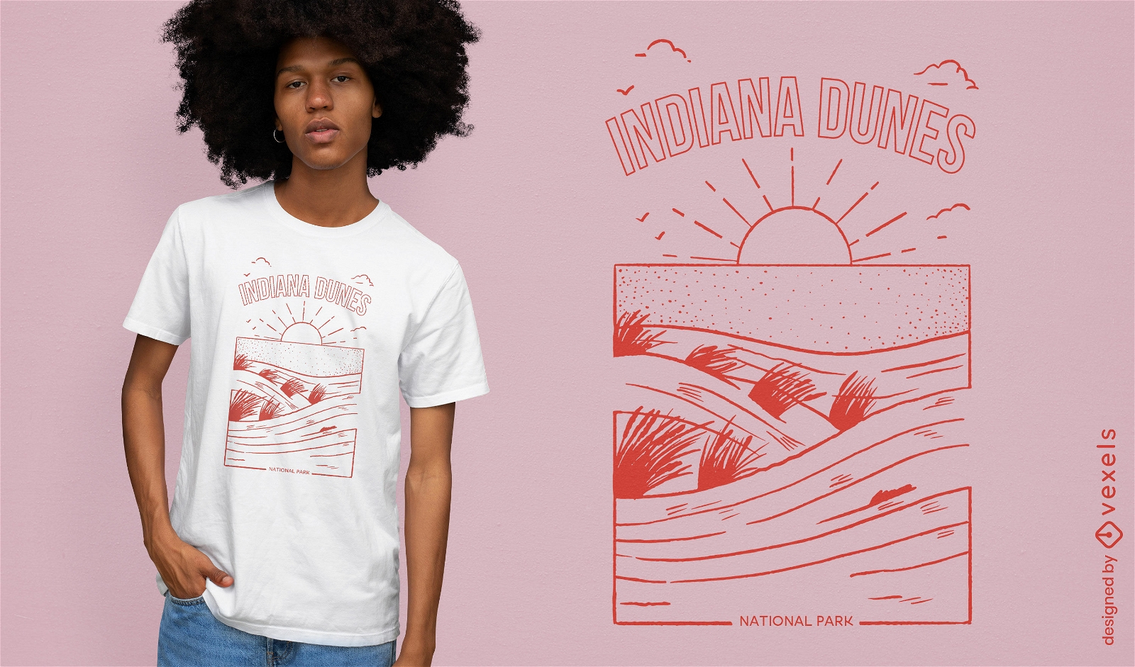 Design de camiseta do Parque Nacional das Dunas de Indiana