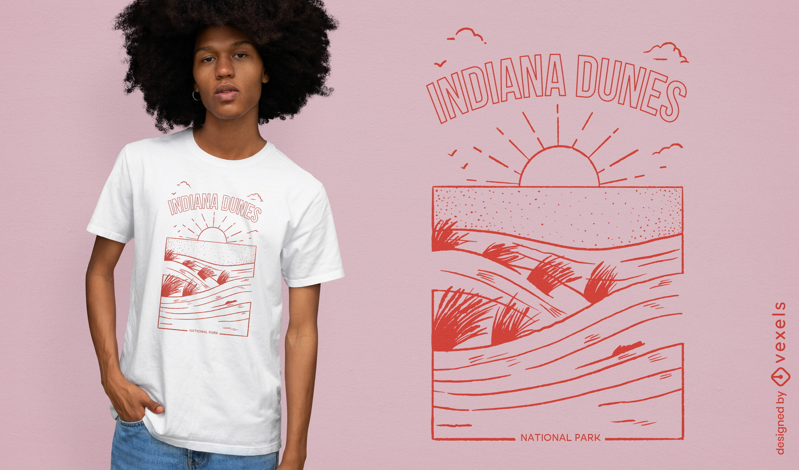 T-Shirt-Design des Indiana-Dünen-Nationalparks