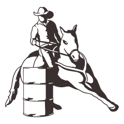 Hombre de carreras de barriles Diseño PNG