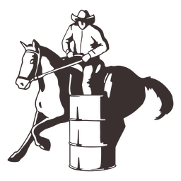 Barrel Race Horse-Mann PNG-Design Transparent PNG