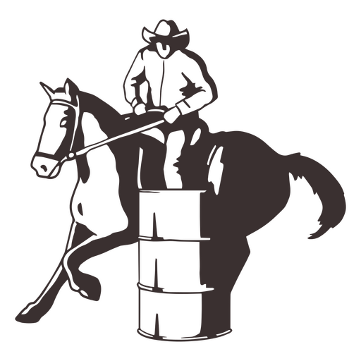 Barrel race horse man PNG Design