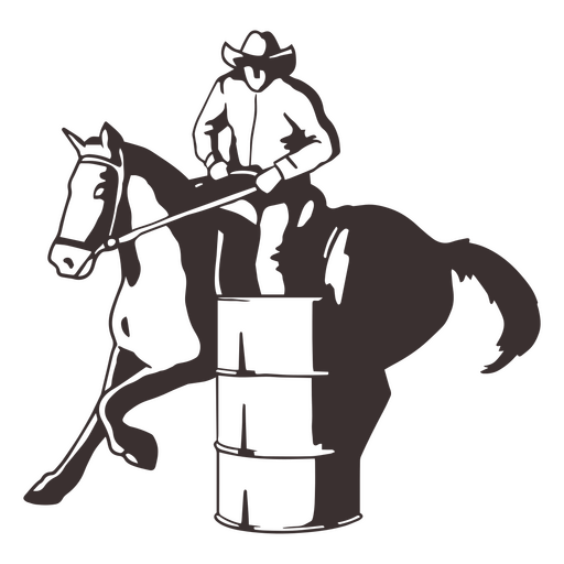 Barrel Race Horse-Mann PNG-Design