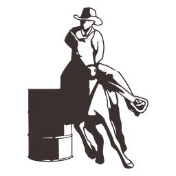 Vaquero de caballos de carreras de barriles Diseño PNG