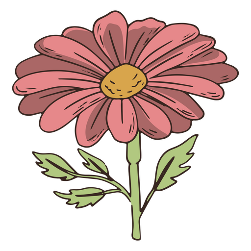 Icono de margarita flor vintage Diseño PNG