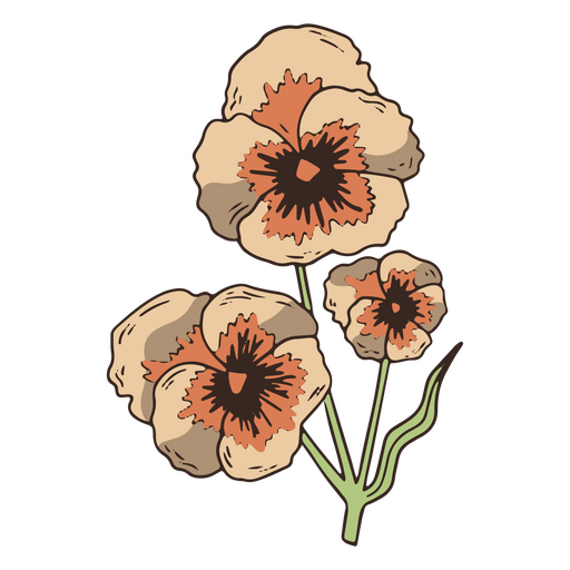 Vintage delicate flower icon PNG Design