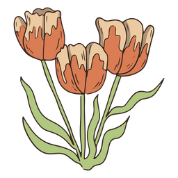Icono de flores de tulipán vintage Diseño PNG