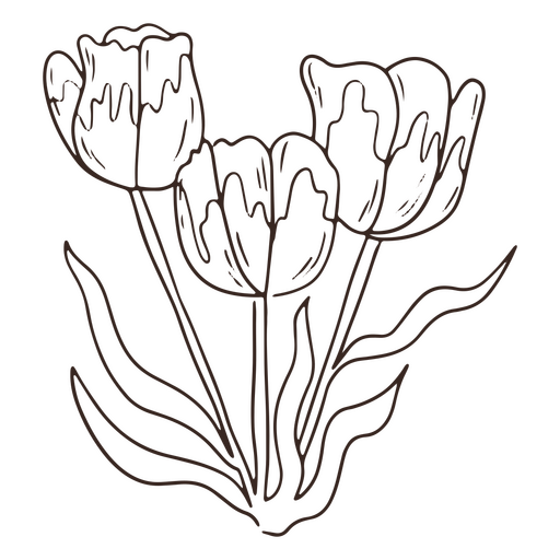 ícone de curso de flores de tulipa vintage Desenho PNG