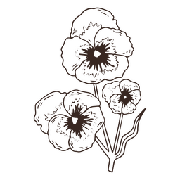 Icono de trazo de pétalos de flores vintage Diseño PNG Transparent PNG