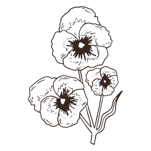 Icono de trazo de pétalos de flores vintage Diseño PNG