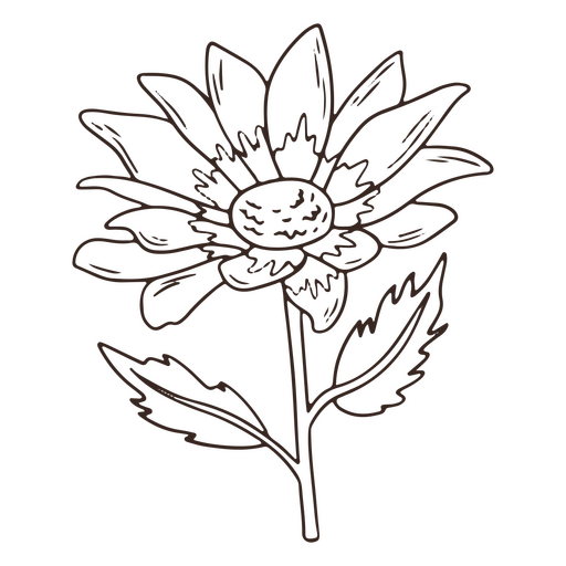 ícone de traçado de flor vintage Desenho PNG