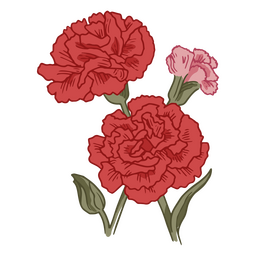 Cravo flores vermelhas ícone da natureza Desenho PNG