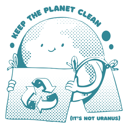 Insignia de cita de dibujos animados divertidos Save Earth Diseño PNG