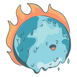 Zeichentrickfigur des globalen Erwärmungsplaneten Erde PNG-Design