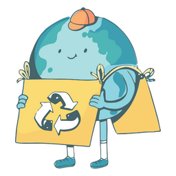 Recycle planet Earth cartoon character PNG Design Transparent PNG