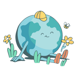 Nature planet Earth cartoon character PNG Design