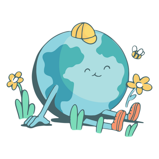 Nature planet Earth cartoon character PNG Design