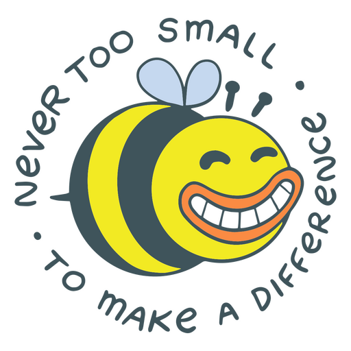 Earth day make a difference bee quote badge PNG Design