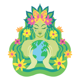 Mother nature Earth character PNG Design Transparent PNG