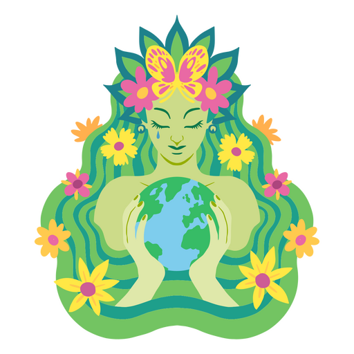 Personagem da mãe natureza terra Desenho PNG