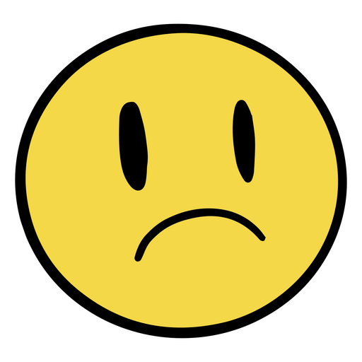 Animated unhappy face PNG Design