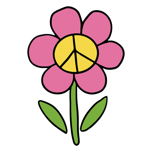 Pink peace flower PNG Design
