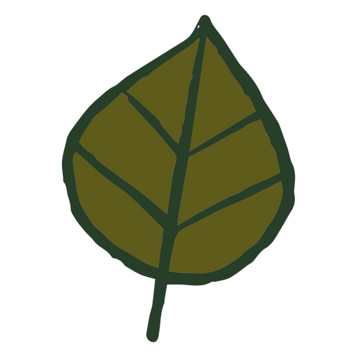 Dark green leaf doodle PNG Design