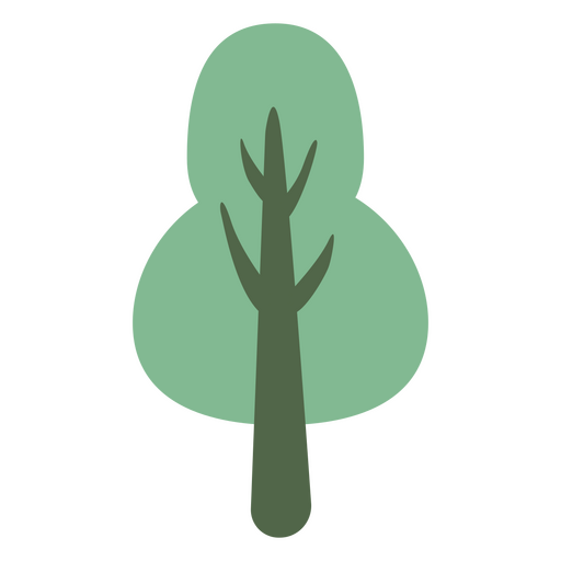 Grande árvore plana e verde Desenho PNG