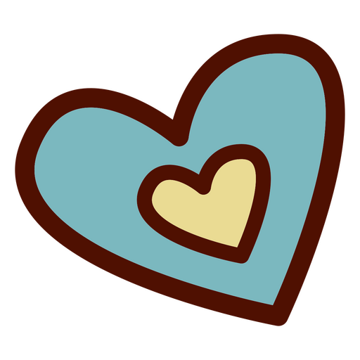 Blue heart drawing PNG Design