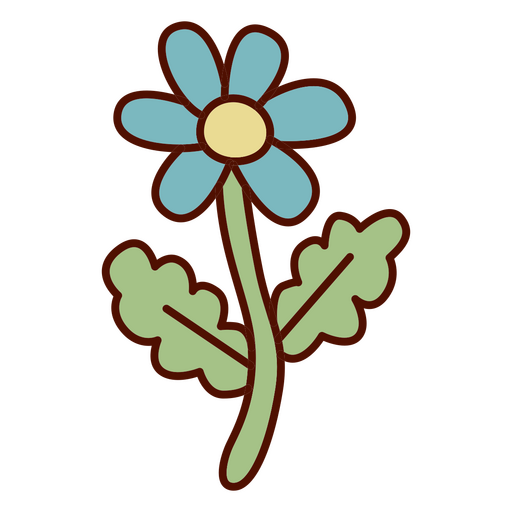 Blaue Blumenzeichnung PNG-Design