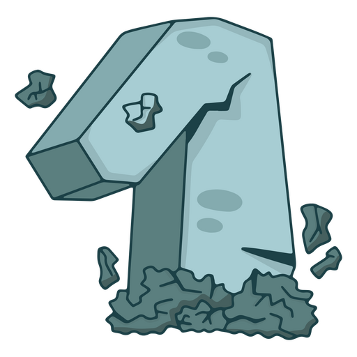 Number one made of stone PNG Design