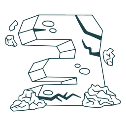 Number three made of rocks PNG Design