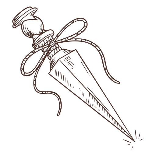 Drawing of wooden dagger PNG Design