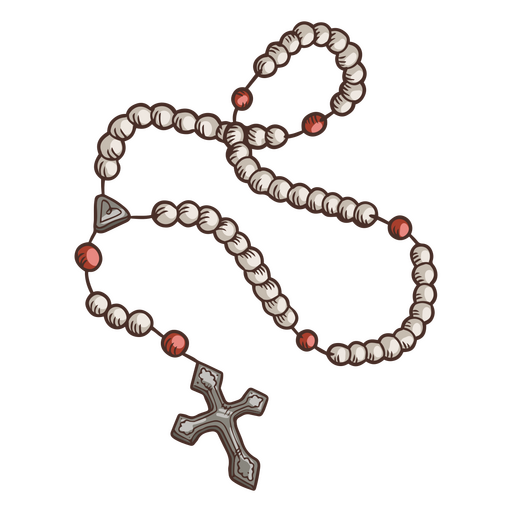 Kruzifix mit Holzperlen PNG-Design