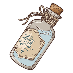 Small Antique Holy Water Bottle PNG & SVG Design For T-Shirts