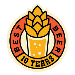 Best beer ten years quote badge PNG Design Transparent PNG