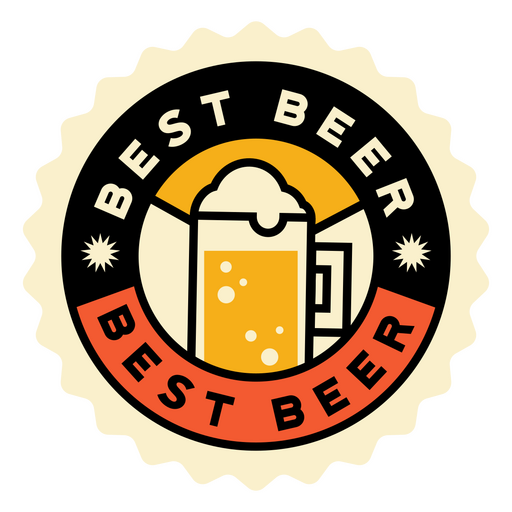 Best beer drink quote badge PNG Design