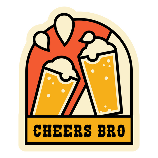 Cheers bro beer quote badge PNG Design