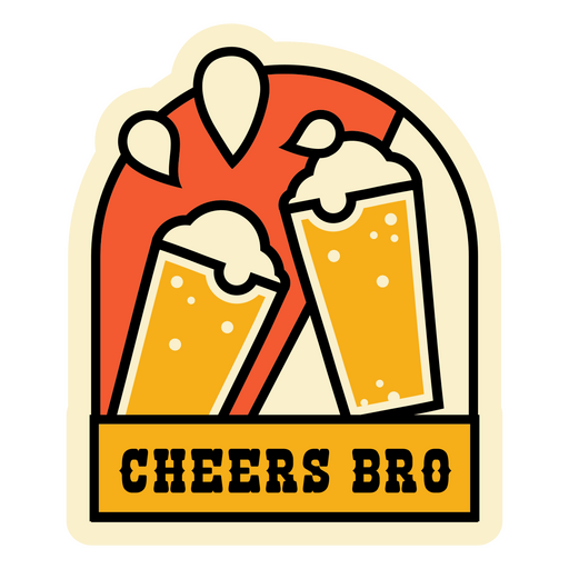 Cheers bro distintivo de citação de cerveja Desenho PNG