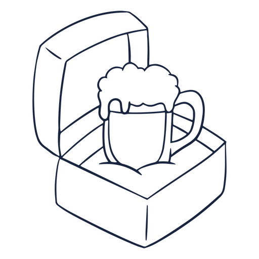 Icono de trazo de caja de anillo de cerveza Diseño PNG