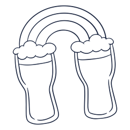 Beer rainbow magnet stroke icon PNG Design