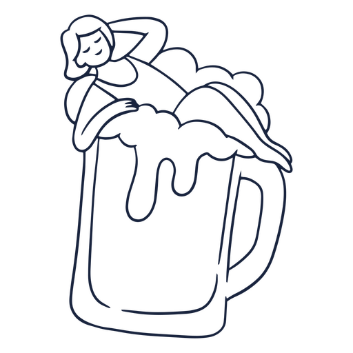 Ícone de acidente vascular cerebral de mulher de cerveja Desenho PNG