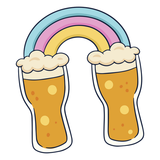 Ícone de ímã de arco-íris de cerveja Desenho PNG