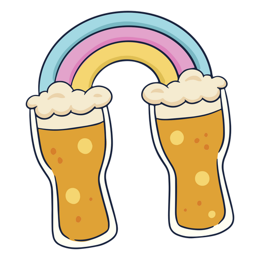 Icono de im?n de arco iris de cerveza Diseño PNG