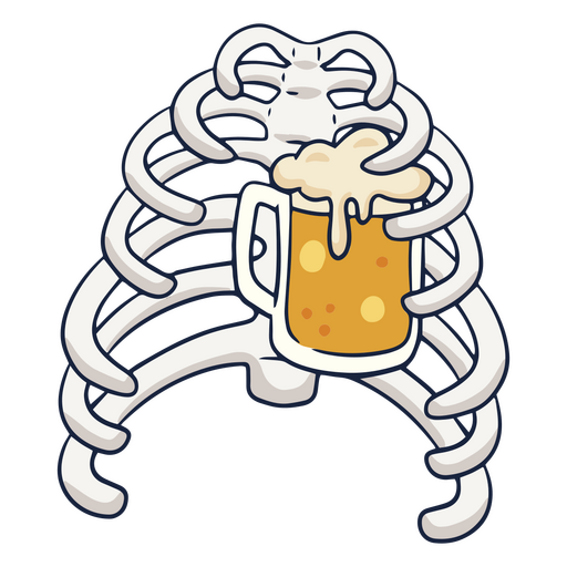 Beer heart rib cage icon PNG Design