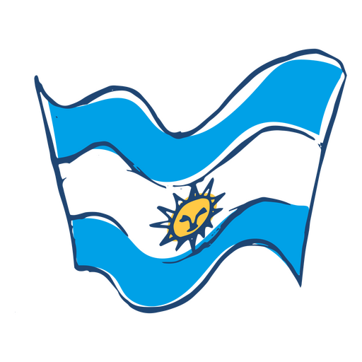 Icono de la bandera argentina Diseño PNG
