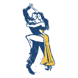 Icono de pareja de baile de tango argentino Diseño PNG